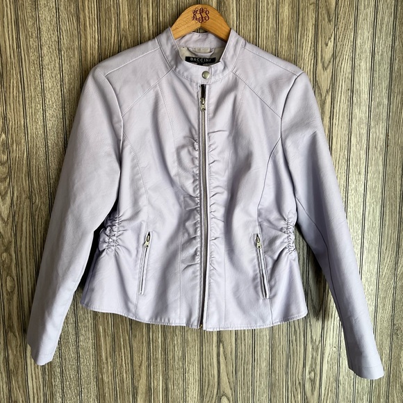Black Baccini Leather Jacket Large Women’s Fits a... - Depop